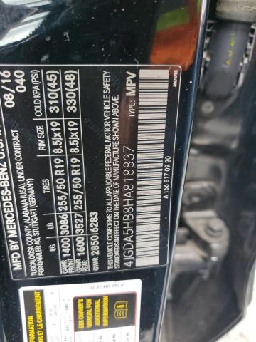 4JGDA5HB8HA818837 - 2017 MERCEDES-BENZ GLE 350 4MATIC BLACK photo 13