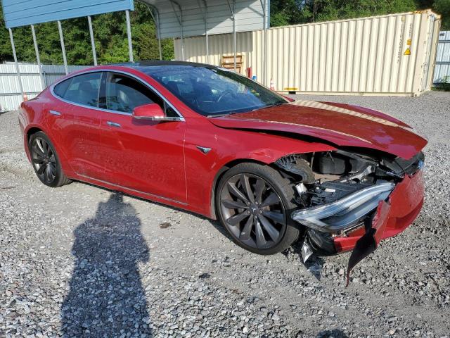 5YJSA1E11HF210360 - 2017 TESLA MODEL S RED photo 4
