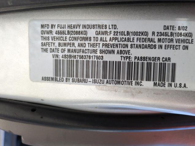 4S3BH675637617503 - 2003 SUBARU LEGACY OUTBACK AWP 银色 照片 12