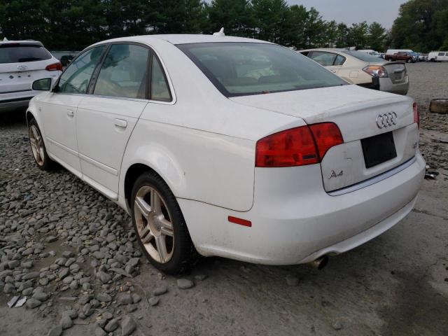 WAUDF78E48A059239 - 2008 AUDI A4 2.0T QUATTRO WHITE photo 2