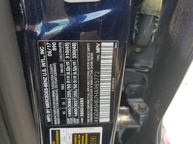 4JGDA5HB7HA985772 - 2017 MERCEDES-BENZ GLE 350 4MATIC BLUE photo 13