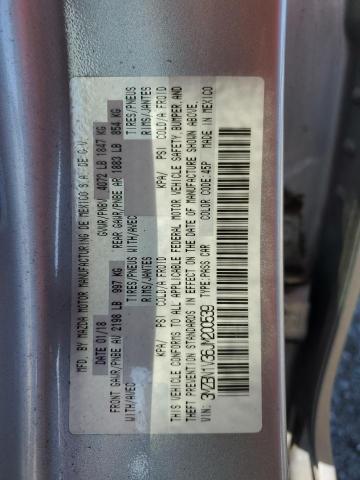 3MZBN1V36JM200539 - 2018 MAZDA 3 TOURING SILVER photo 12