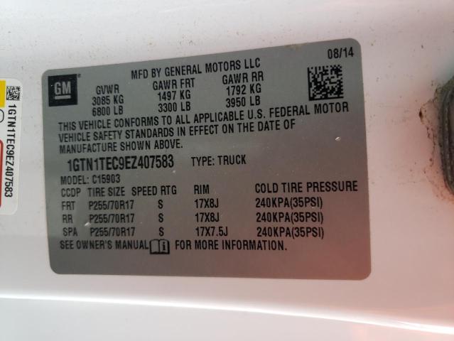 1GTN1TEC9EZ407583 - 2014 GMC SIERRA C1500 WHITE photo 12