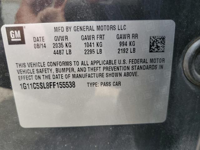 1G11C5SL8FF155538 - 2015 CHEVROLET MALIBU 1LT 黑色 照片 13