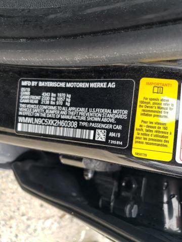 WMWLN9C5XK2H60308 - 2019 MINI COOPER S CLUBMAN أسود صورة 12