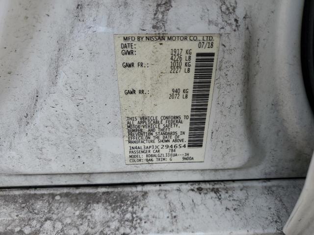 1N4AL3AP3JC294654 - 2018 NISSAN ALTIMA 2.5 თეთრი ფოტო 13