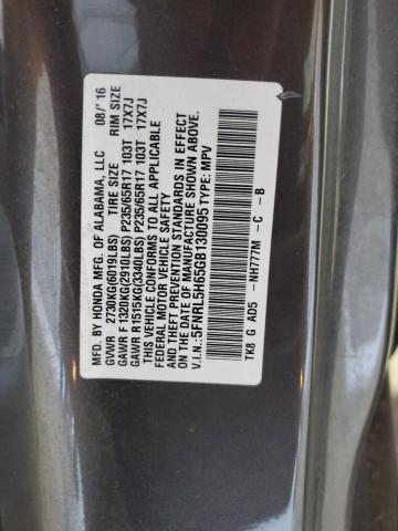 5FNRL5H65GB130095 - 2016 HONDA ODYSSEY EXL GRAY photo 13