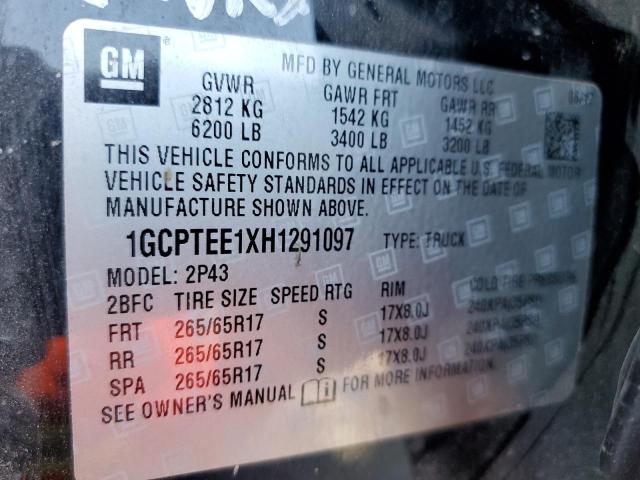 1GCPTEE1XH1291097 - 2017 CHEVROLET COLORADO ZR2 BLACK photo 12