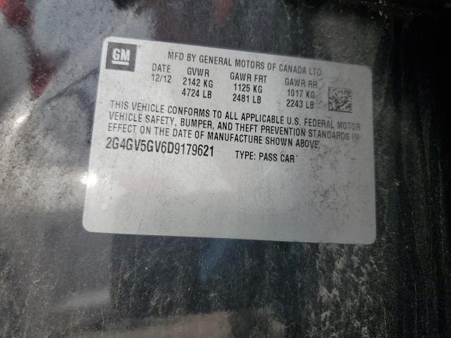 2G4GV5GV6D9179621 - 2013 BUICK REGAL GS BLACK photo 12