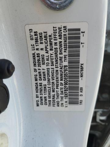 19XFB2F90DE057978 - 2013 HONDA CIVIC EXL WHITE photo 12