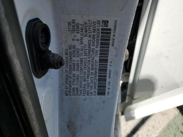 2HGFC2F8XMH510157 - 2021 HONDA CIVIC SPORT 白色 照片 12