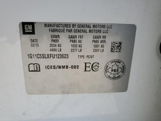 1G11C5SLXFU123623 - 2015 CHEVROLET MALIBU 1LT Ağ foto 12