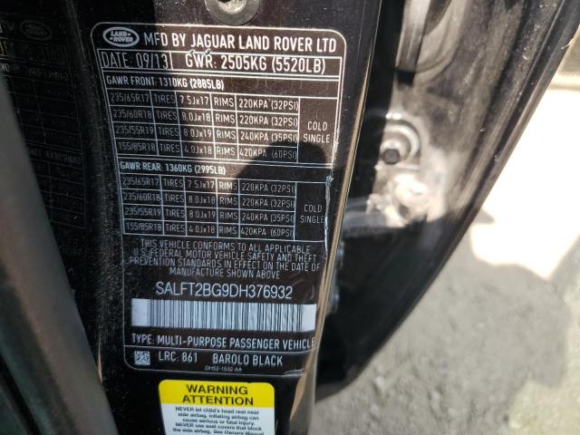 SALFT2BG9DH376932 - 2013 LAND ROVER LR2 HSE TECHNOLOGY BLACK photo 12