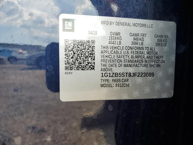 1G1ZB5ST8JF223089 - 2018 CHEVROLET MALIBU LS Синій фото 12