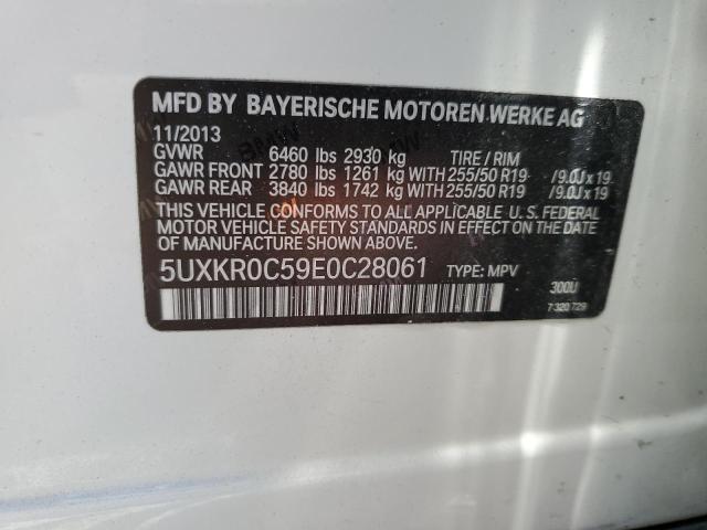 5UXKR0C59E0C28061 - 2014 BMW X5 XDRIVE35I WHITE photo 14