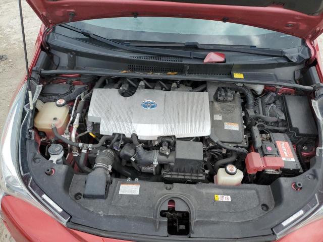 JTDKBRFU9J3587400 - 2018 TOYOTA PRIUS RED photo 11