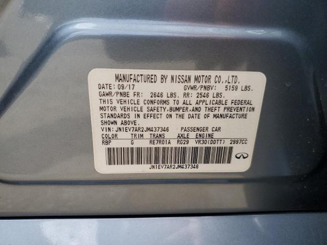 JN1EV7AR2JM437346 - 2018 INFINITI Q50 LUXE ლურჯი ფოტო 12