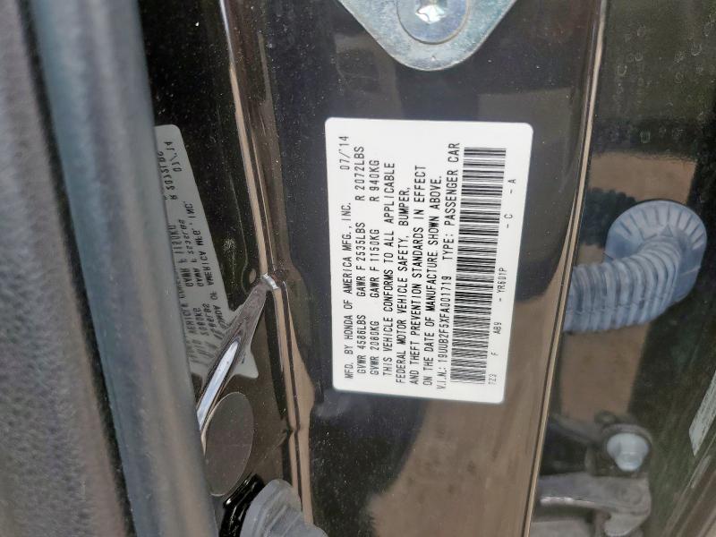 19UUB2F5XFA001719 - 2015 ACURA TLX TECH BLACK photo 12