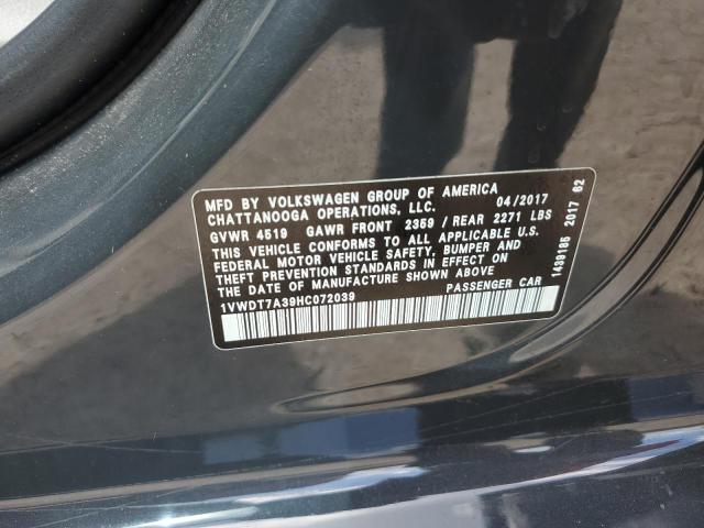 1VWDT7A39HC072039 - 2017 VOLKSWAGEN PASSAT R-LINE Boz foto 12