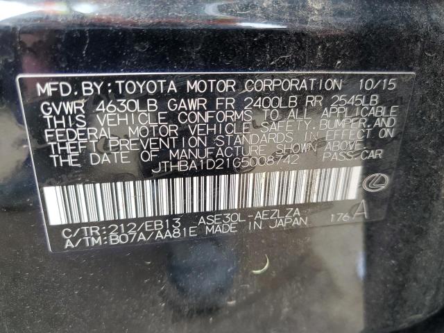 JTHBA1D21G5008742 - 2016 LEXUS IS 200T GRAY photo 13