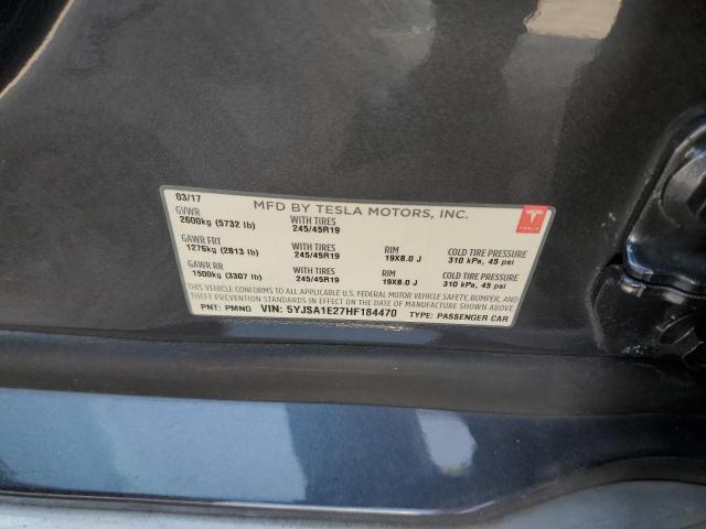 5YJSA1E27HF184470 - 2017 TESLA MODEL S Boz foto 12