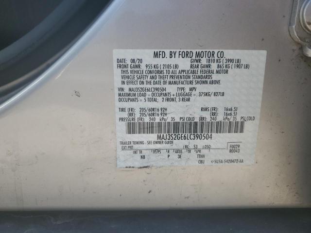 MAJ3S2GE6LC390504 - 2020 FORD ECOSPORT SE SILVER photo 13