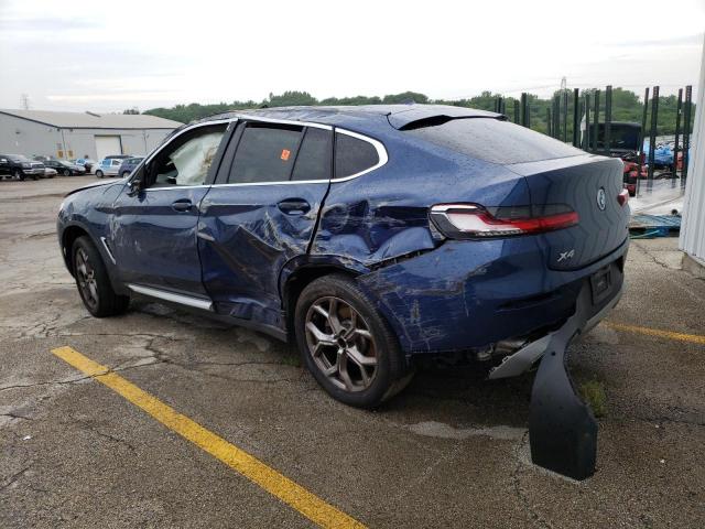 5UX33DT01N9J20592 - 2022 BMW X4 XDRIVE30I BLUE photo 2