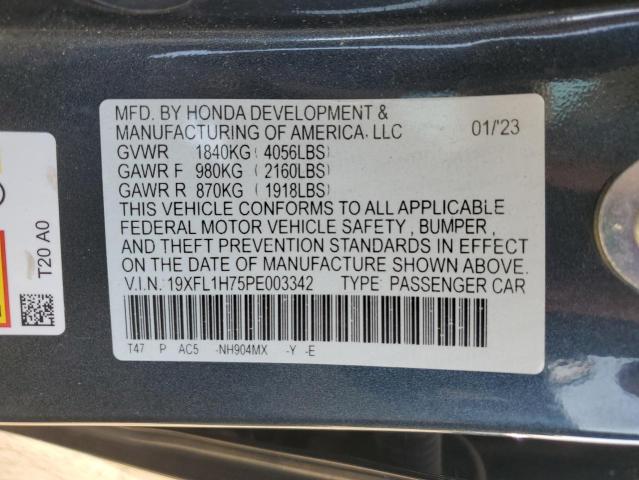 19XFL1H75PE003342 - 2023 HONDA CIVIC EXL 石墨色 照片 12