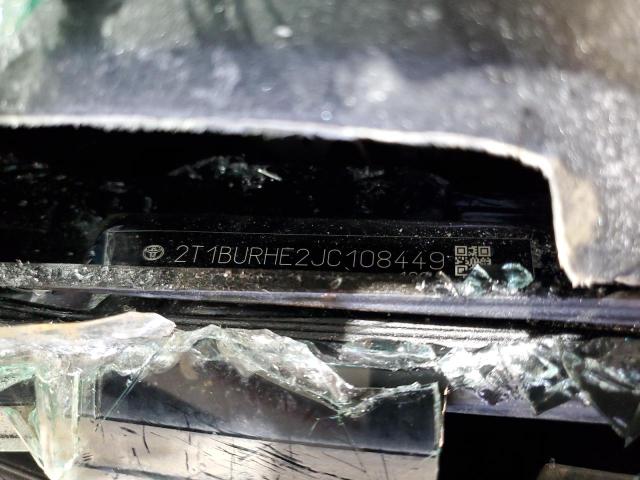 2T1BURHE2JC108449 - 2018 TOYOTA COROLLA L BLUE photo 13