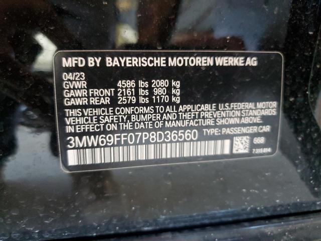 3MW69FF07P8D36560 - 2023 BMW 330I BLACK photo 12