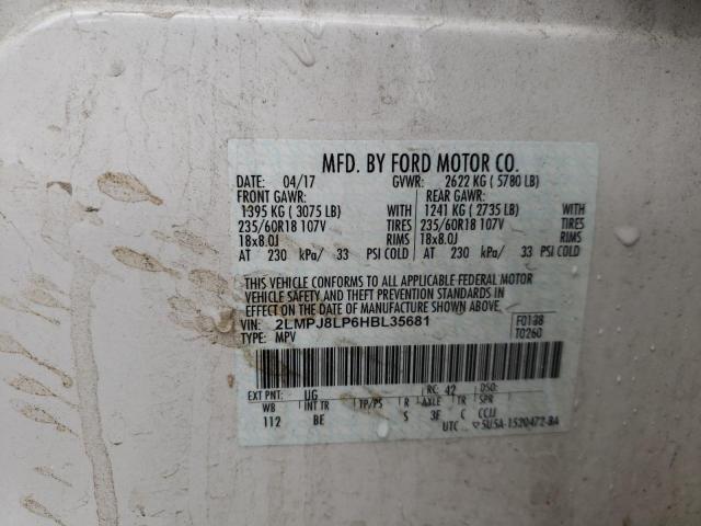 2LMPJ8LP6HBL35681 - 2017 LINCOLN MKX RESERVE Սպիտակ լուսանկար 13