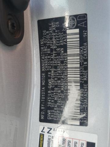 2T1KR32E86C623468 - 2006 TOYOTA COROLLA MA XR SILVER photo 13