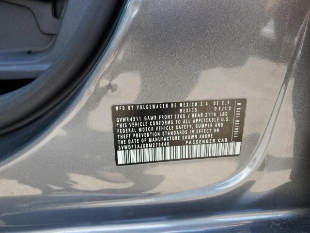 3VWDP7AJXDM279440 - 2013 VOLKSWAGEN JETTA SE GRAY photo 12
