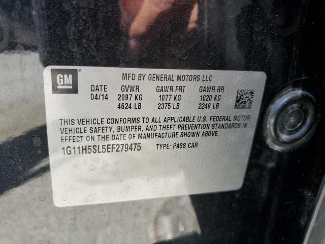 1G11H5SL5EF279475 - 2014 CHEVROLET MALIBU LTZ შავი ფოტო 12