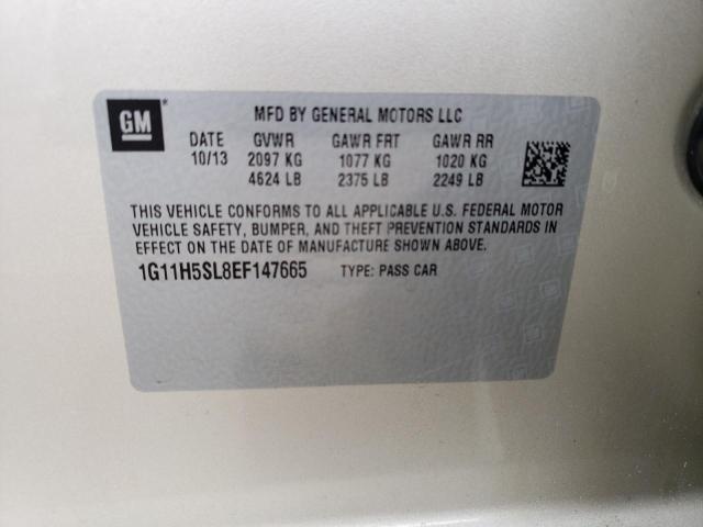 1G11H5SL8EF147665 - 2014 CHEVROLET MALIBU LTZ ოქროსფერი ფოტო 12