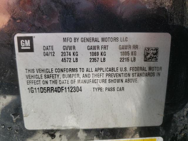 1G11D5RR4DF112304 - 2013 CHEVROLET MALIBU 1LT 黑色 照片 10