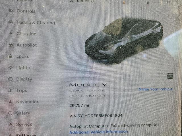 5YJYGDEE5MF084804 - 2021 TESLA MODEL Y GRAY photo 9