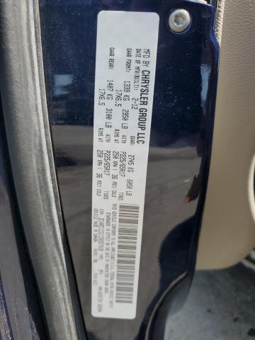 2C4RC1CG1CR267039 - 2012 CHRYSLER TOWN & COU TOURING L BLUE photo 13