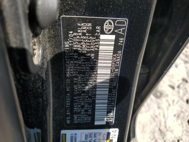 2T1KR32E35C410667 - 2005 TOYOTA COROLLA MA XR BLACK photo 12