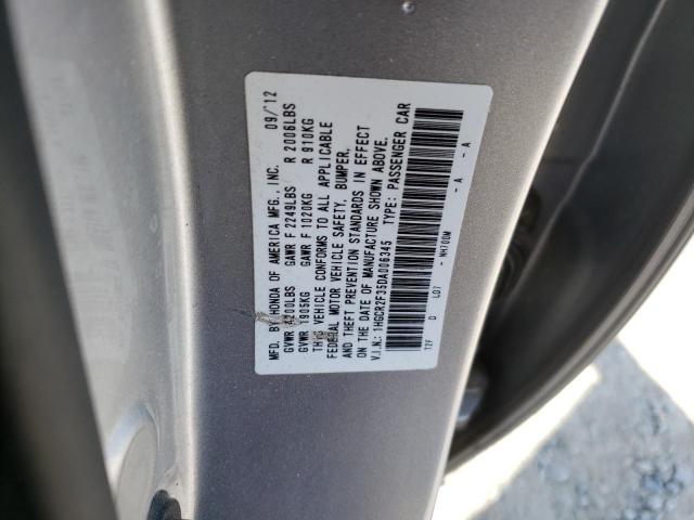 1HGCR2F35DA006345 - 2013 HONDA ACCORD LX SILVER photo 12