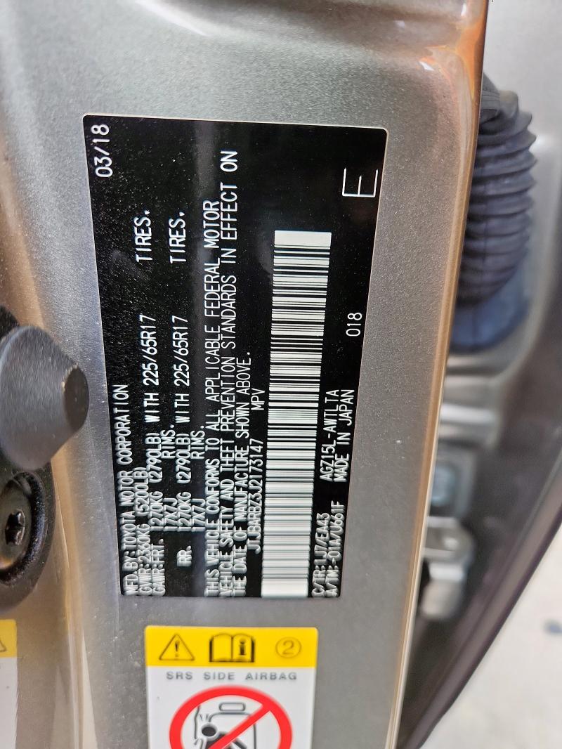 JTJBARBZ3J2173147 - 2018 LEXUS NX 300 BASE ვერცხლისფერი ფოტო 14