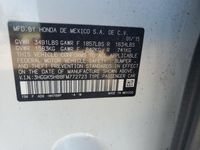 3HGGK5H88FM772723 - 2015 HONDA FIT EX თეთრი ფოტო 12