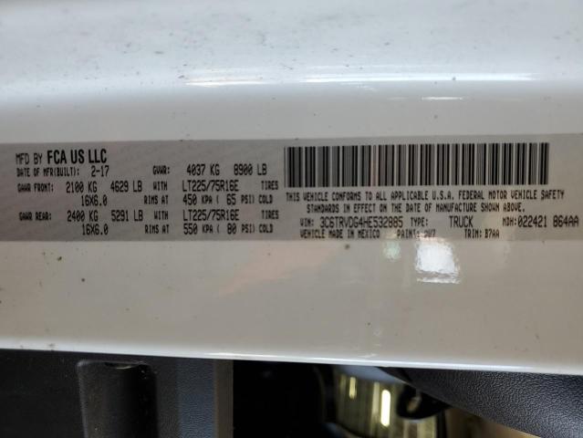 3C6TRVDG4HE532885 - 2017 RAM PROMASTER 2500 HIGH Biały zdjęcie 14