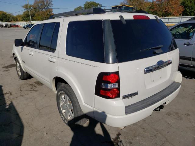 1FMEU63E78UA04938 - 2008 FORD EXPLORER XLT WHITE photo 3