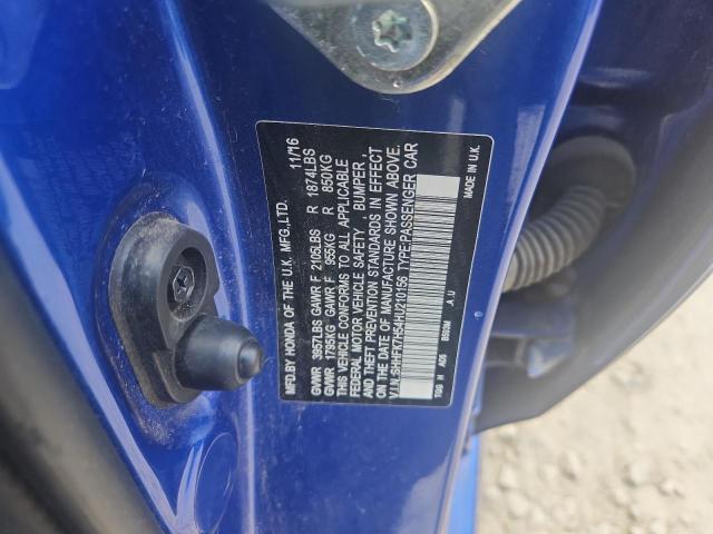 SHHFK7H54HU210156 - 2017 HONDA CIVIC EX BLUE photo 12