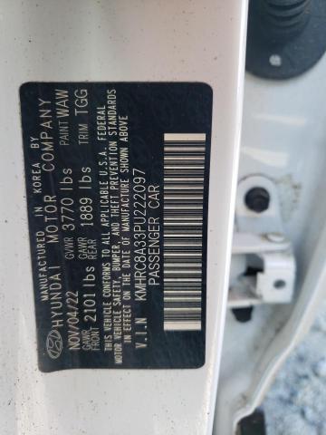 KMHRC8A33PU222097 - 2023 HYUNDAI VENUE SEL WHITE photo 13