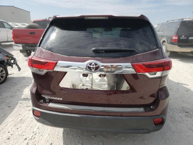 5TDZZRFH0KS359315 - 2019 TOYOTA HIGHLANDER LE BURGUNDY photo 6