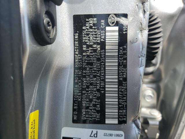 4T1BF1FK6HU435465 - 2017 TOYOTA CAMRY LE SILVER photo 12