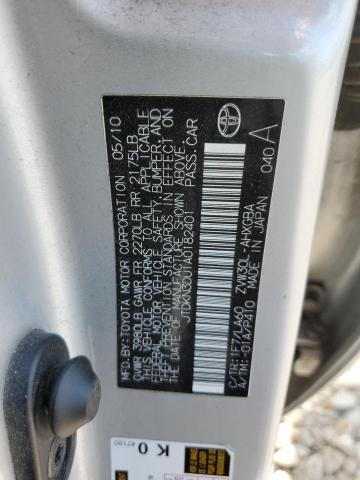 JTDKN3DU1A0182401 - 2010 TOYOTA PRIUS SILVER photo 12