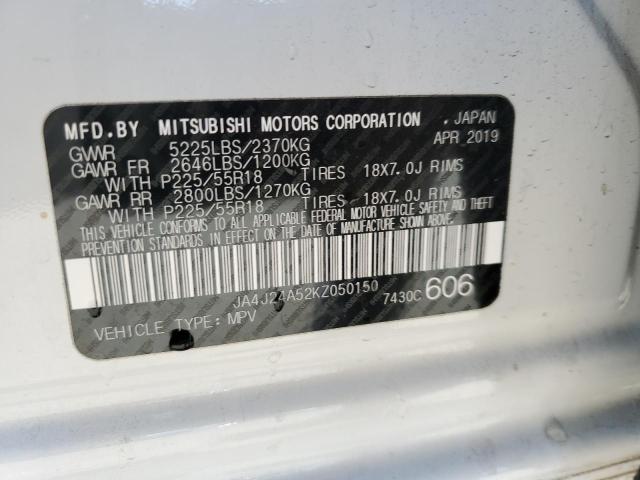 JA4J24A52KZ050150 - 2019 MITSUBISHI OUTLANDER SEL WHITE photo 13